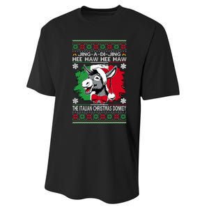 Chingedy Ching Dominick The Italian Christmas Donkey Xmas Performance Sprint T-Shirt