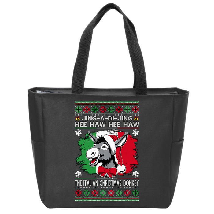 Chingedy Ching Dominick The Italian Christmas Donkey Xmas Zip Tote Bag