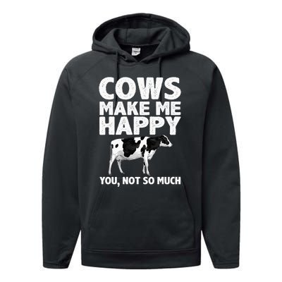 Cool Cow Design For Dairy Farmer Farming Performance Fleece Hoodie