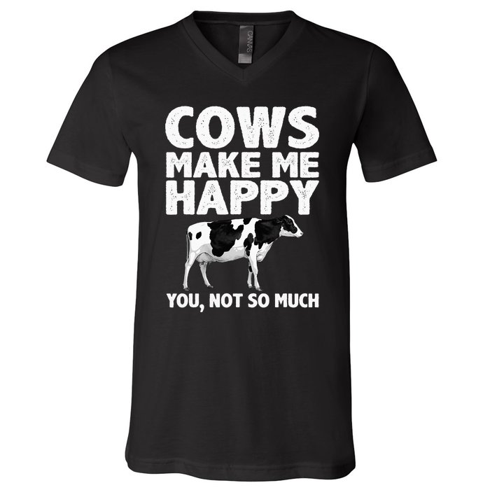 Cool Cow Design For Dairy Farmer Farming V-Neck T-Shirt