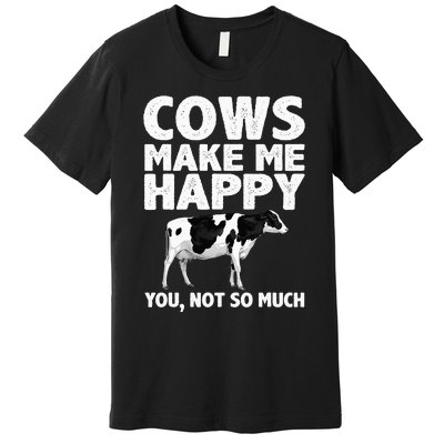 Cool Cow Design For Dairy Farmer Farming Premium T-Shirt