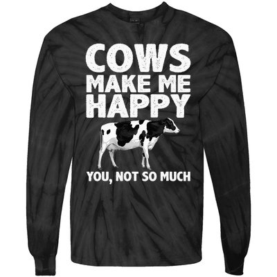 Cool Cow Design For Dairy Farmer Farming Tie-Dye Long Sleeve Shirt