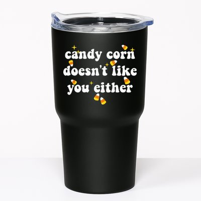 CANDY CORN DOESN'T LIKE YOU EITHER Funny Halloween Meme Tumbler
