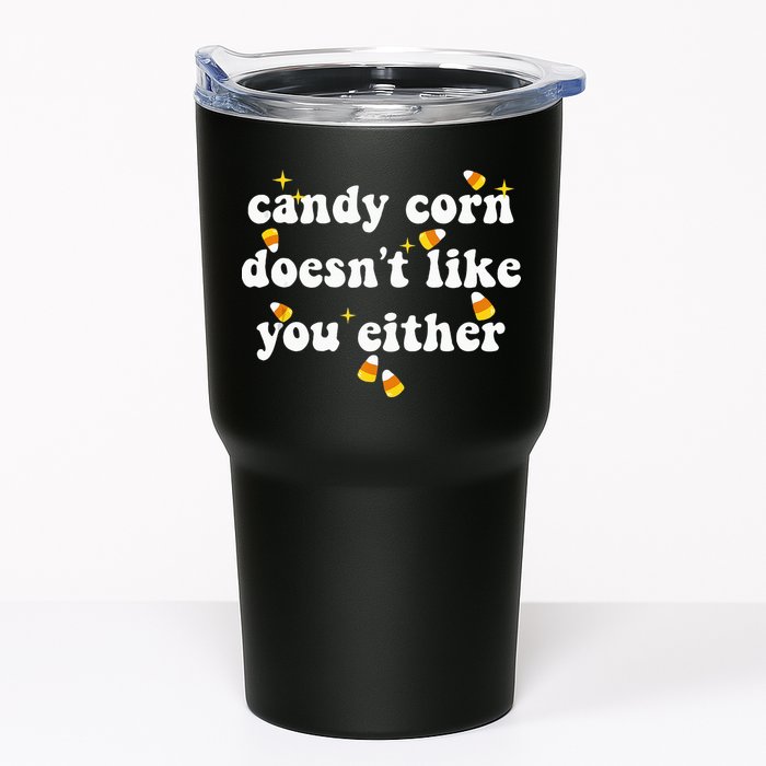 CANDY CORN DOESN'T LIKE YOU EITHER Funny Halloween Meme Tumbler