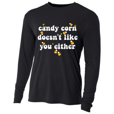 CANDY CORN DOESN'T LIKE YOU EITHER Funny Halloween Meme Cooling Performance Long Sleeve Crew