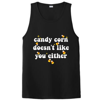 CANDY CORN DOESN'T LIKE YOU EITHER Funny Halloween Meme PosiCharge Competitor Tank