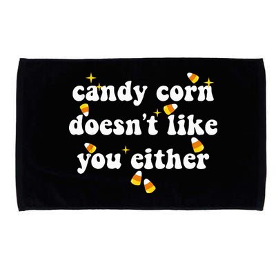 CANDY CORN DOESN'T LIKE YOU EITHER Funny Halloween Meme Microfiber Hand Towel