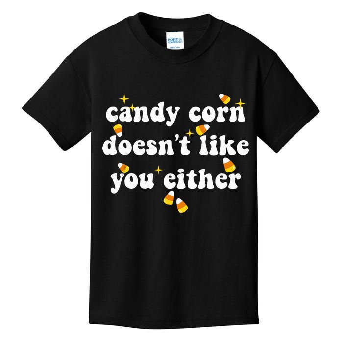 CANDY CORN DOESN'T LIKE YOU EITHER Funny Halloween Meme Kids T-Shirt