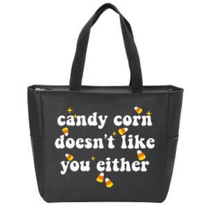 CANDY CORN DOESN'T LIKE YOU EITHER Funny Halloween Meme Zip Tote Bag