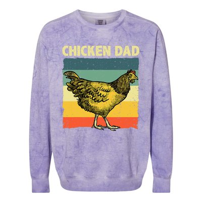 Cool Chicken Dad For Men Father Hen Chicken Farmer Whisperer Colorblast Crewneck Sweatshirt