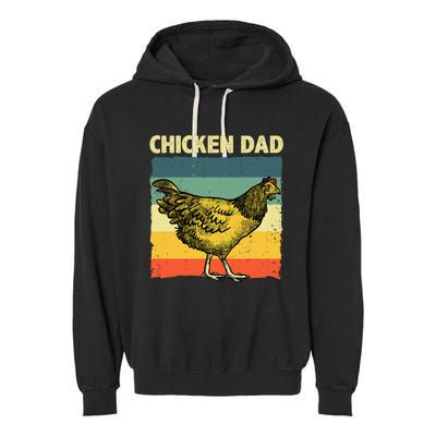 Cool Chicken Dad For Men Father Hen Chicken Farmer Whisperer Garment-Dyed Fleece Hoodie