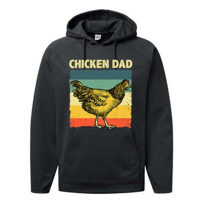 Cool Chicken Dad For Men Father Hen Chicken Farmer Whisperer Performance Fleece Hoodie