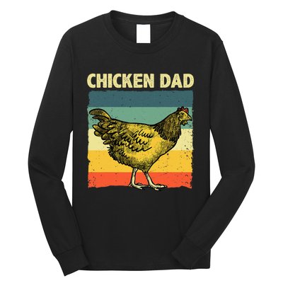 Cool Chicken Dad For Men Father Hen Chicken Farmer Whisperer Long Sleeve Shirt