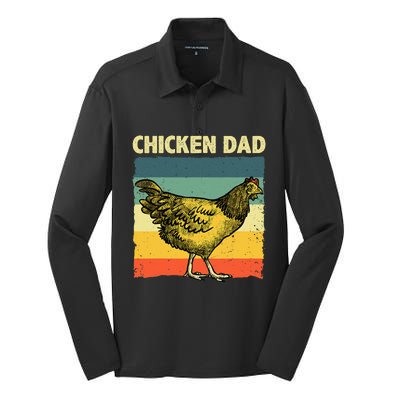 Cool Chicken Dad For Men Father Hen Chicken Farmer Whisperer Silk Touch Performance Long Sleeve Polo