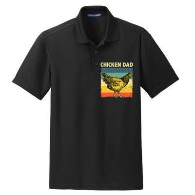 Cool Chicken Dad For Men Father Hen Chicken Farmer Whisperer Dry Zone Grid Polo