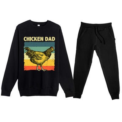 Cool Chicken Dad For Men Father Hen Chicken Farmer Whisperer Premium Crewneck Sweatsuit Set