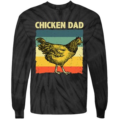 Cool Chicken Dad For Men Father Hen Chicken Farmer Whisperer Tie-Dye Long Sleeve Shirt