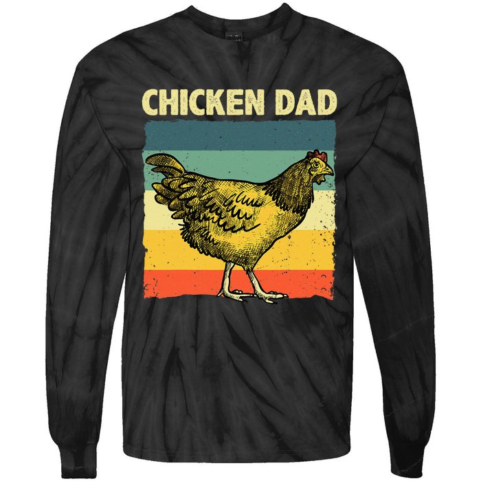 Cool Chicken Dad For Men Father Hen Chicken Farmer Whisperer Tie-Dye Long Sleeve Shirt