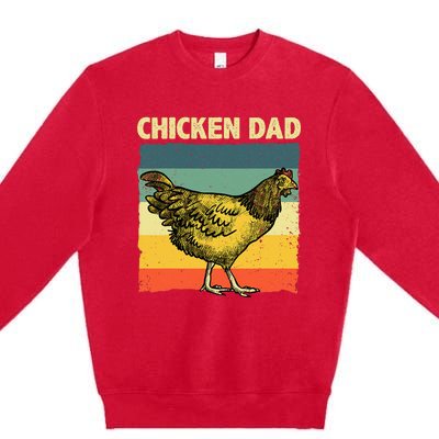 Cool Chicken Dad For Men Father Hen Chicken Farmer Whisperer Premium Crewneck Sweatshirt