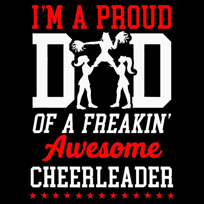 Cheer Cheerleading Dad Father IM A Proud Dad Of A Freakin Sustainable Bucket Hat