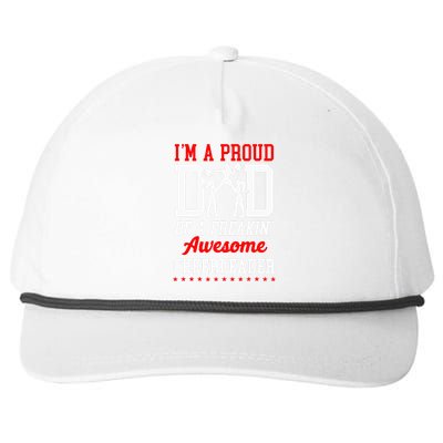 Cheer Cheerleading Dad Father IM A Proud Dad Of A Freakin Snapback Five-Panel Rope Hat