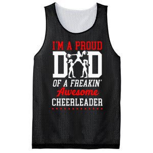 Cheer Cheerleading Dad Father IM A Proud Dad Of A Freakin Mesh Reversible Basketball Jersey Tank