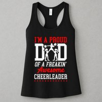 Cheer Cheerleading Dad Father IM A Proud Dad Of A Freakin Womens Tank Top