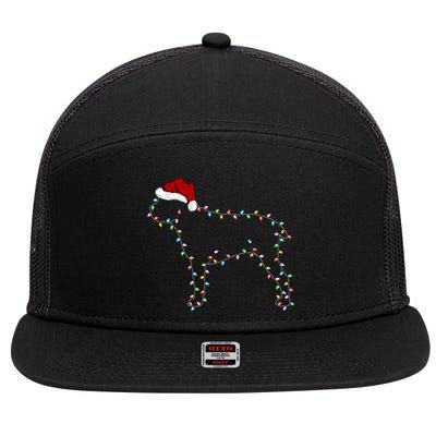 Cane Corso Dog Xmas Lighting Santa Hat Cane Corso Christmas Cool Gift 7 Panel Mesh Trucker Snapback Hat