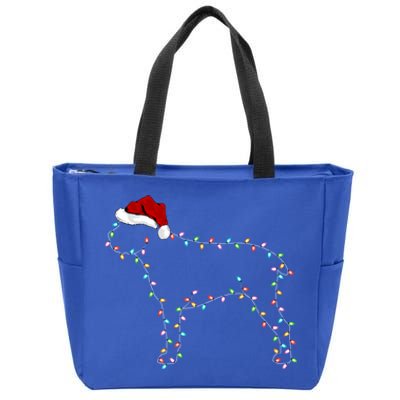 Cane Corso Dog Xmas Lighting Santa Hat Cane Corso Christmas Cool Gift Zip Tote Bag