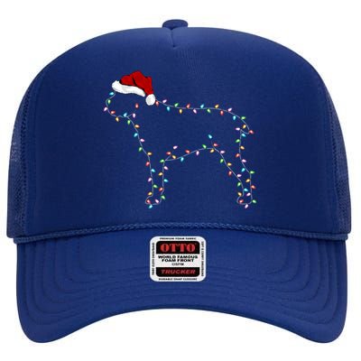 Cane Corso Dog Xmas Lighting Santa Hat Cane Corso Christmas Cool Gift High Crown Mesh Back Trucker Hat