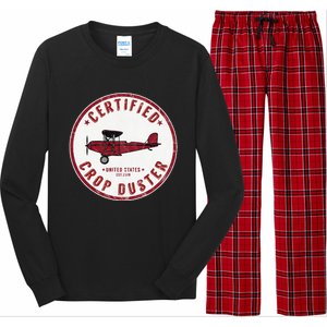 Certified Crop Duster Planes And Aerial Long Sleeve Pajama Set