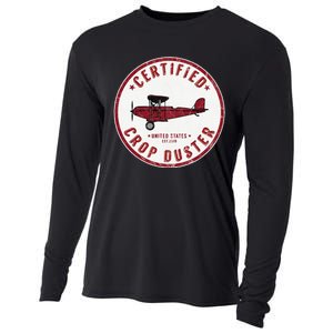 Certified Crop Duster Planes And Aerial Cooling Performance Long Sleeve Crew