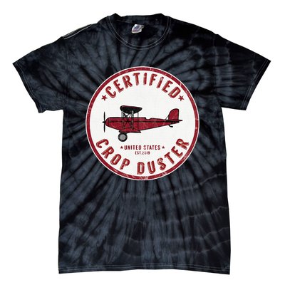 Certified Crop Duster Planes And Aerial Tie-Dye T-Shirt