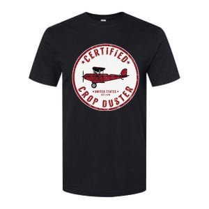 Certified Crop Duster Planes And Aerial Softstyle CVC T-Shirt