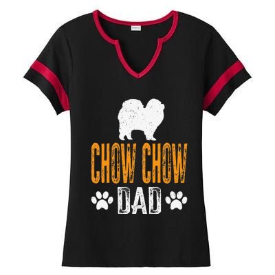 Chow Chow Dad Gift Dog Daddy Chow Chow Father Day Gift Ladies Halftime Notch Neck Tee