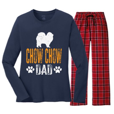 Chow Chow Dad Gift Dog Daddy Chow Chow Father Day Gift Women's Long Sleeve Flannel Pajama Set 