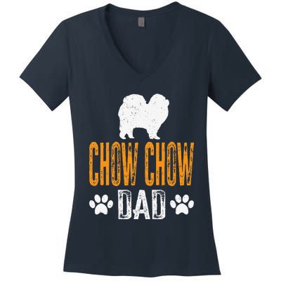 Chow Chow Dad Gift Dog Daddy Chow Chow Father Day Gift Women's V-Neck T-Shirt