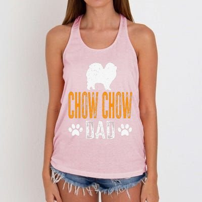 Chow Chow Dad Gift Dog Daddy Chow Chow Father Day Gift Women's Knotted Racerback Tank