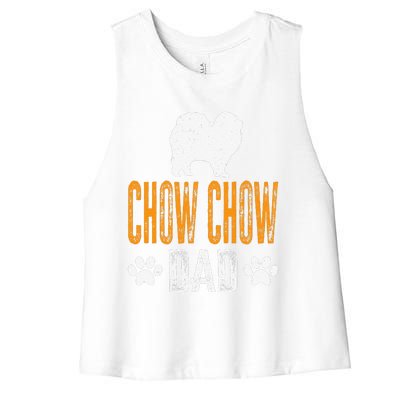 Chow Chow Dad Gift Dog Daddy Chow Chow Father Day Gift Women's Racerback Cropped Tank