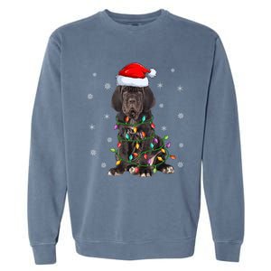 Cane Corso Dog Xmas Lighting Santa Hat Cane Corso Christmas Funny Gift Garment-Dyed Sweatshirt