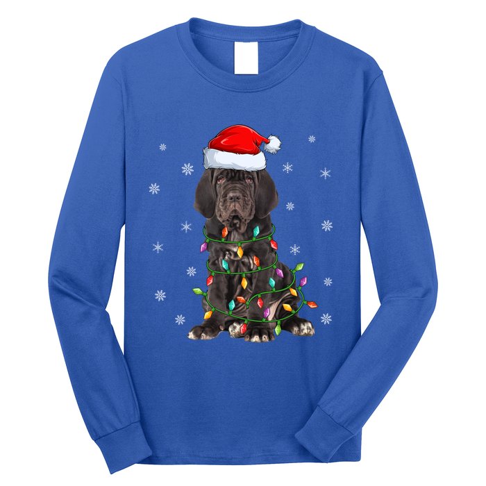 Cane Corso Dog Xmas Lighting Santa Hat Cane Corso Christmas Funny Gift Long Sleeve Shirt