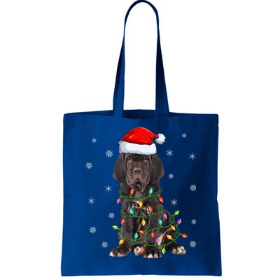 Cane Corso Dog Xmas Lighting Santa Hat Cane Corso Christmas Funny Gift Tote Bag