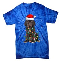 Cane Corso Dog Xmas Lighting Santa Hat Cane Corso Christmas Funny Gift Tie-Dye T-Shirt