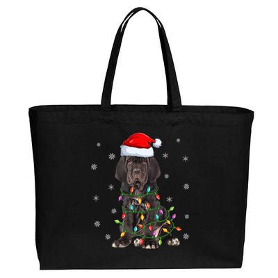 Cane Corso Dog Xmas Lighting Santa Hat Cane Corso Christmas Funny Gift Cotton Canvas Jumbo Tote