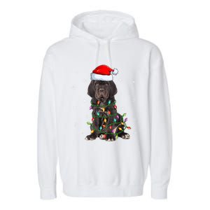 Cane Corso Dog Xmas Lighting Santa Hat Cane Corso Christmas Funny Gift Garment-Dyed Fleece Hoodie