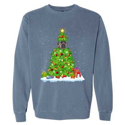 Cane Corso Dog Xmas Lighting Tree Funny Cane Corso Christmas Gift Garment-Dyed Sweatshirt