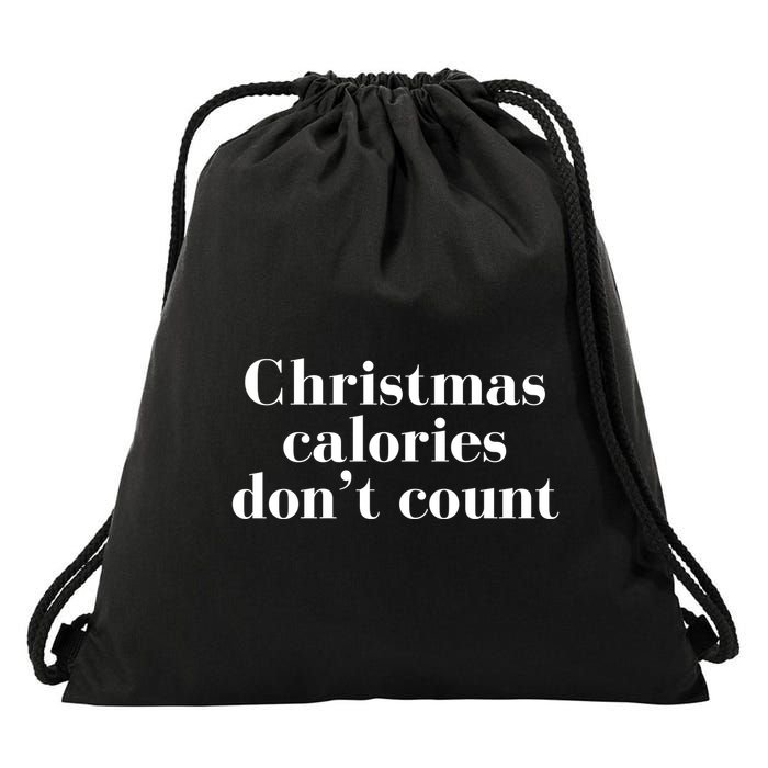 Christmas Calories Dont Count Funny Drawstring Bag