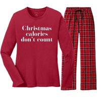 Christmas Calories Dont Count Funny Women's Long Sleeve Flannel Pajama Set 