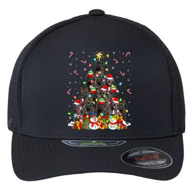 Cane Corso Dog Xmas Lighting Tree Santa Cane Corso Christmas Gift Flexfit Unipanel Trucker Cap