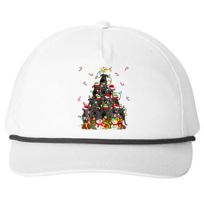 Cane Corso Dog Xmas Lighting Tree Santa Cane Corso Christmas Gift Snapback Five-Panel Rope Hat